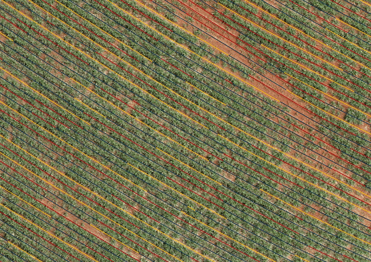Análise de paralelismo das linhas de plantio